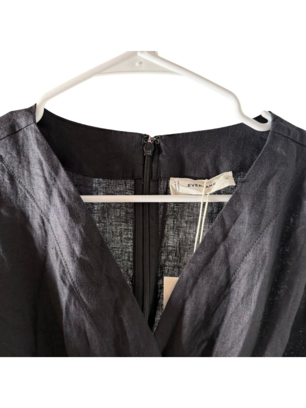 Everlane Black Wide-Leg Wrap Jumpsuit - Picture 5 of 6